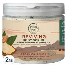Petal Fresh 沛特斯 Reviving身體去角質淨白霜，含摩洛哥堅果油和乳油木果，16oz, 473ml, 2罐