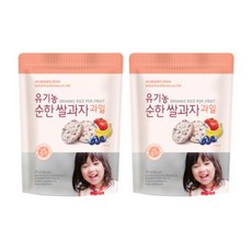 베베푸드 유기농 순한 쌀과자 25g, 과일, 2개