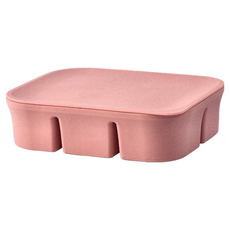 矽膠副食品分裝盒 6格 粉色, 15*12*4cm, 耐熱210度, 400ml, 2個