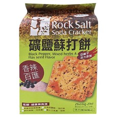 正哲生技 礦鹽蘇打餅, 香辣百匯, Black Pepper, Mixed herbs & Flax seed Flavor, 380g, 1包