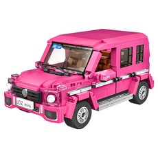 LoZ 越野車積木 LOZ1129 8.5 x 14.3 x 7cm 652個, 粉色, 1盒