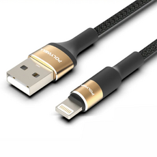 POLYWELL 寶利威爾 USB-Lightning 3A圓型鋁合金編織充電線, 2m, 1條