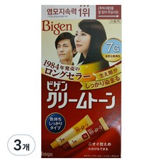 비겐 크림톤 염색제 40g, 7G자연흑갈색, 3개