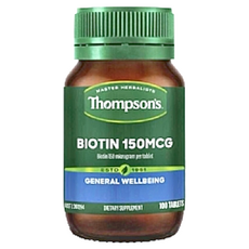 Thompson's 生物營養素，每片含生物素150mcg，100片，膳食補充劑, 100顆, 1瓶
