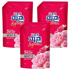 피죤 고농축 실내건조 시그니처 섬유유연제 플라워 페스티벌 리필, 1.6L, 3개