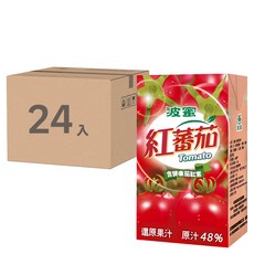 波蜜 紅蕃茄汁, 含健康茄紅素, 果汁48%, 250毫升, 250ml, 24入