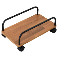 HOPMA 合馬家具 移動式電腦主機架, 附滑輪卡榫, 拼版柚木, 1個