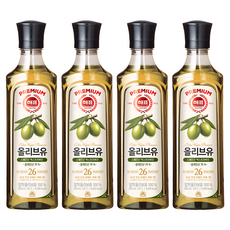 해표 압착 올리브유, 500ml, 4개