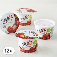 요플레 오리지널 딸기, 180g, 4개입, 3개 180g, 12개