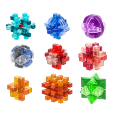 YouRPUZZLE 琉璃色孔明鎖9件組, 1組