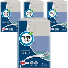 깨끗한나라 순수 소프티 각티슈 250p, 250매, 12개