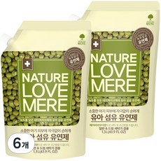 네이쳐러브메레 유아 녹두 유연제 리필형, 1.3L, 6개