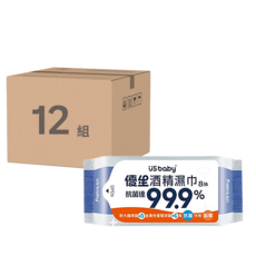 US baby 優生 酒精濕巾超厚型 8抽, 抗菌達99.9% Set 3包, 12組
