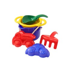 VIKINGTOYS 夏日沙灘玩沙工具組, 瑞典品牌 原裝進口 專為幼童設計的安全玩具, 可愛車車, 1組