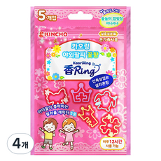 킨초 카오링 야외 모기퇴치 팔찌 꽃향 5p, 핑크, 4개