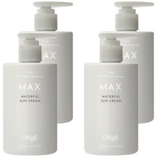 OBge 맥스 워터풀 선크림 SPF 50+ PA++++, 4개, 300ml