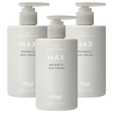 OBge 맥스 워터풀 선크림 SPF 50+ PA++++, 3개, 300ml