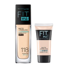 메이블린 핏미 파운데이션 30ml + 미니 파운데이션 5ml 세트, 본품(118 라이트 베이지), 미니(랜덤발송), 1세트