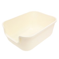 Kangjipsa 中大型貓砂盆，適用於45cm以下的貓, 象牙白色, 中大型 58 x 44 x 25cm, 1個