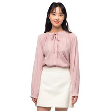 CARET 女款波西米亞風綁帶雪紡衫, Free Size, 粉色