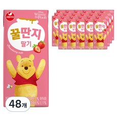 서울우유 딸기꿀딴지, 180ml, 48개