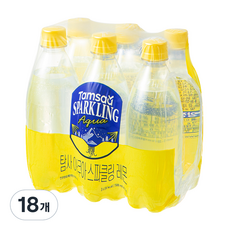 탐사 아쿠아 스파클링 레몬 무라벨, 18개, 500ml