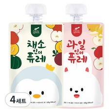 리틀스푼 과일 인더 퓨레 100g + 채소 인더 퓨레 100g 세트, 과일+채소, 4세트