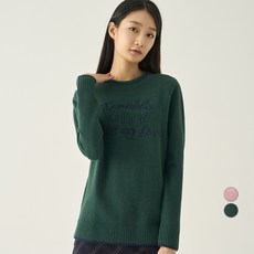 지센 여성용반짝레터링풀오버니트 티셔츠LCKTNB22
