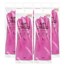 롯데이라이프 착한 고무장갑 대, 핑크, 대(L), 5개