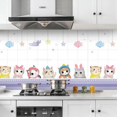 半島良品 炫染廚房防油貼磁磚貼 貓和海洋, 1個