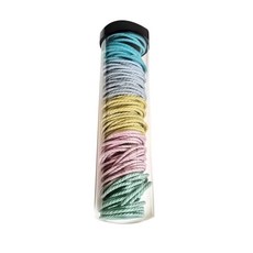 韓系髮圈, 罐裝100根, 直徑>3.7cm(可拉伸), 黑色/深咖啡色/淺咖啡色/馬卡龍色, 3組