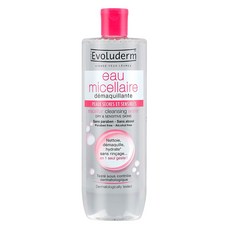 Evoluderm 潔膚卸妝水 臉部眼唇卸妝 溫和不刺激 低過敏性, 500ml, 1瓶