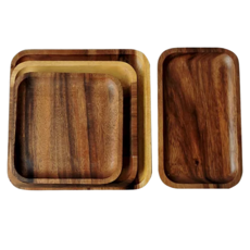 相思木製矩形餐盤，尺寸18x18公分/21x21公分/24x24公分/24x14公分, 24 x 24cm, C款, 1個