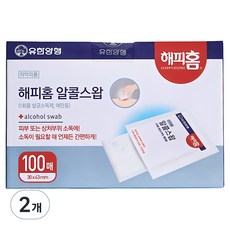 해피홈 알콜 스왑, 100개입, 2개 100매입, 2개