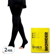 원더워크 의료기기 압박용 밴드 스타킹 블랙 발트임, 2개, 팬티형