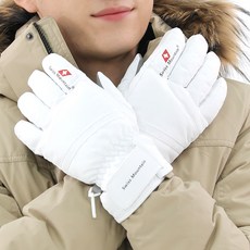 Swiss Mountain 男款滑雪手套 BC870, 白色