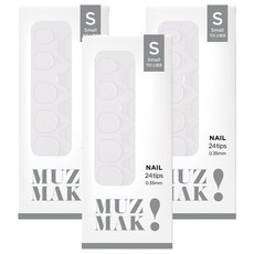 MUZ MAK 補充黏貼美甲貼片 小 5入組, 單色, 3個