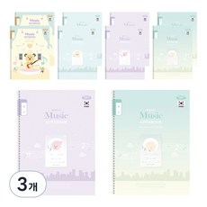 PENPIA 1 000小學線圈筆記本1-6音樂通用 10個入, 隨機出貨, 3個