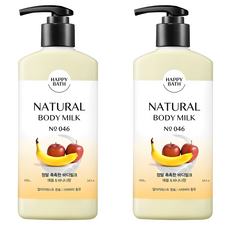 해피바스 정말 촉촉한 바디밀크 애플 바나나향, 400ml, 2개