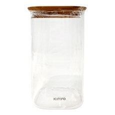 Kinyo 天然竹耐熱玻璃儲物罐 KSC-2150, 1.5L, 1個