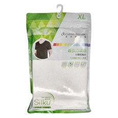 CottonRepublic 棉花共和國 Silku 輕引力涼感V領短袖衫, XL 白色