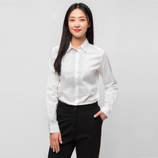 CARET 女款 修身彈力襯衫, L, 白色