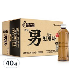 광동진한헛개차 그린 무라벨, 490ml, 40개