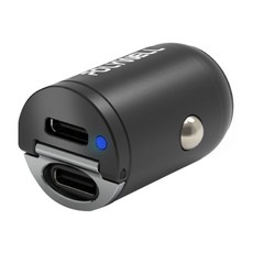 POLYWELL 寶利威爾 TYPE-C雙孔車載電源供應器, C13-D13, 黑色