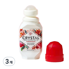 크리스탈 바디 데오드란트 롤온타입 석류, 66ml, 3개