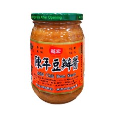 龍宏 陳年豆瓣醬, 微微辣 醬香濃郁, 非基因改造黃豆製作, 不添加豆渣增量, 全素食品, 460g, 1罐