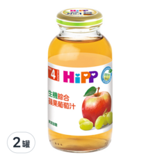 HiPP 喜寶 生機綜合蘋果葡萄汁, 100%生機水果，無額外添加糖，無人工色素，無香料, 200ml, 2瓶