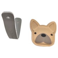 尾巴與我 專屬配件 法鬥 附皮掛 米白F 動物友善皮革, 1個