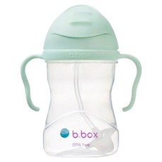 b.box 升級款防漏水杯，易握把手，食品級矽膠吸管，不含BPA, 馬卡龍綠, 240ml, 1個