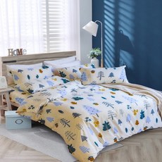 Blue Cat 藍貓 台灣製造 銀離子抗菌薄被套 秘密森林, 6尺X7尺 (180cm x 210cm)